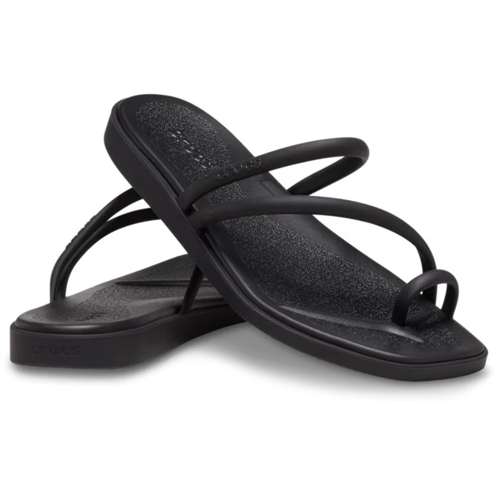 CROCS Women's Miami Toe Loop Black Sandals